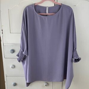 Nellie Mae boxy blouse Top lavender purple  Large